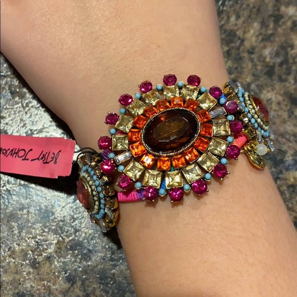 NWT Betsey Johnson Rainbow Gem Bangle Bracelet
